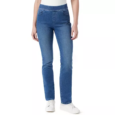 Classic Straight Leg Pull-On Jeans