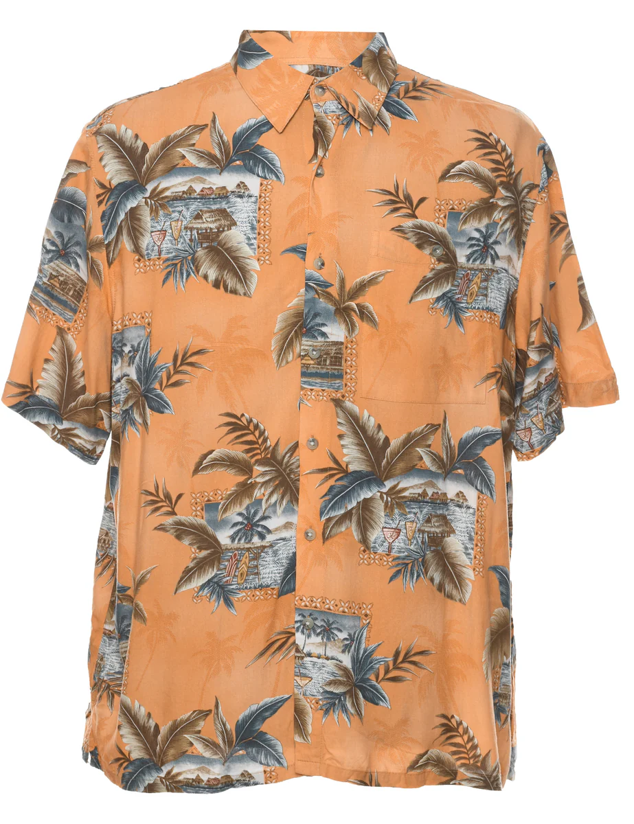 Croft & Barrow Classic Fit Tropical Print Hawaiian Shirt