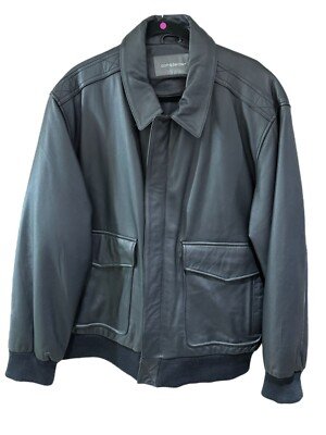 Croft & Barrow Men's Classic Leather Bomber Jacket