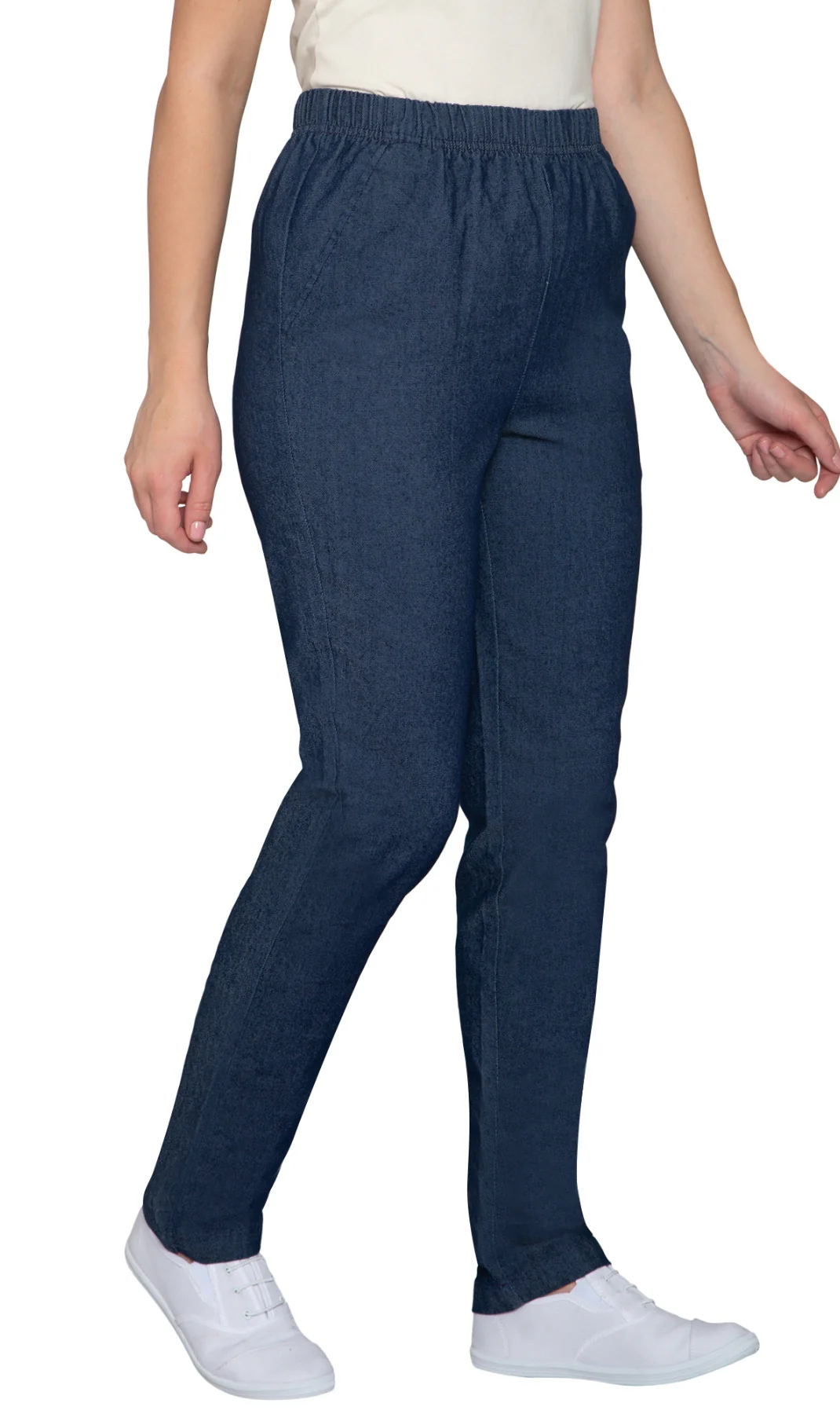 Relaxed Fit Elastic Waist Jeans